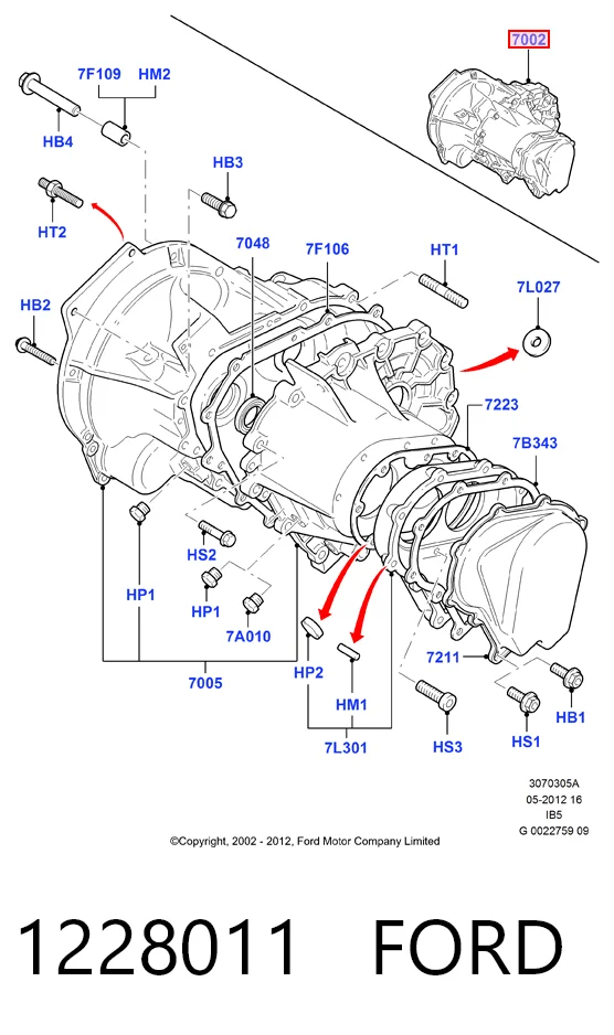 Transimisión manual para Ford Fiesta VAN 