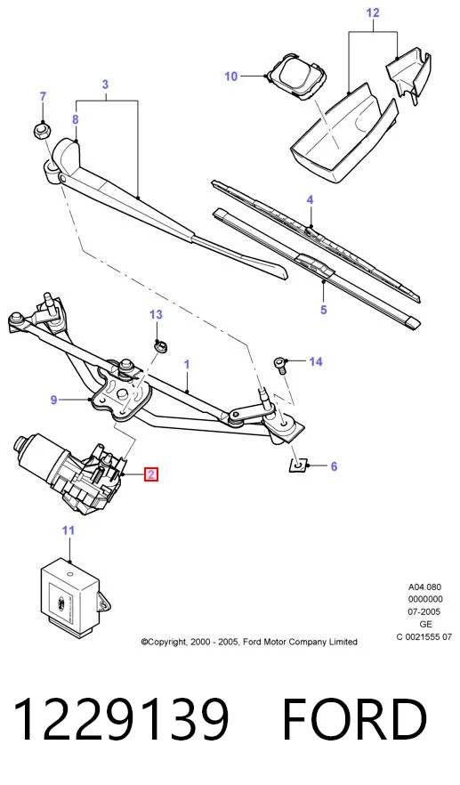 1229139 Ford Motor del limpiaparabrisas