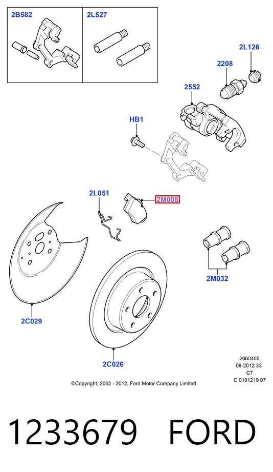 1233679 Ford Pastillas freno traseras