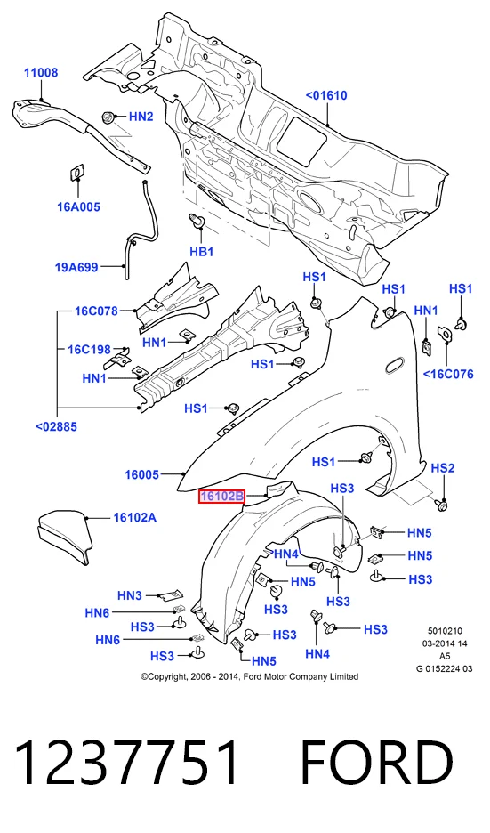 Comprar KH2534387 Starline Guardalodos interior izquierdo, guardafango delantero
