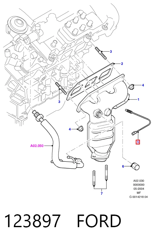 123897 Ford Sensor de oxígeno previo al catalizador