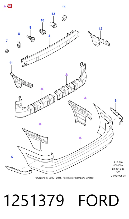 Defensa trasero para Ford Galaxy I VY WGR