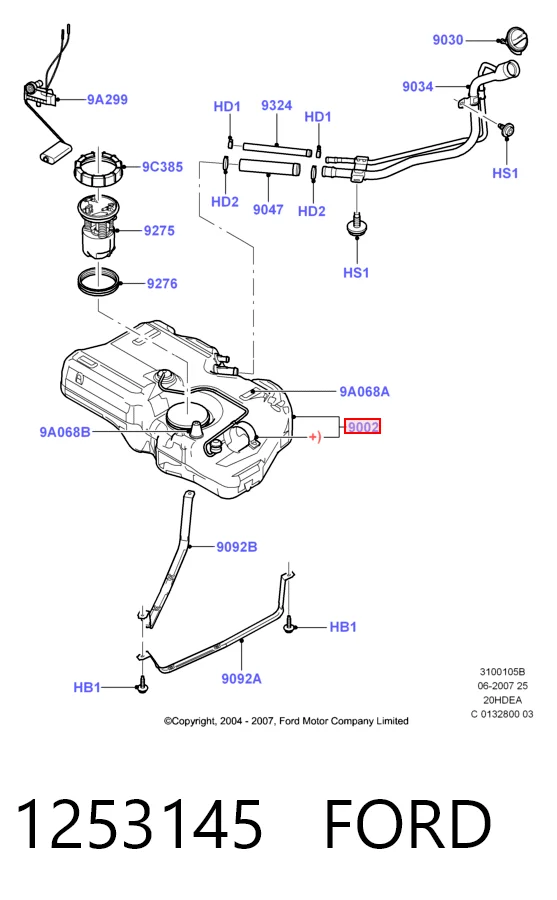 Tanque de combustible Ford Fiesta V (2001-2008)