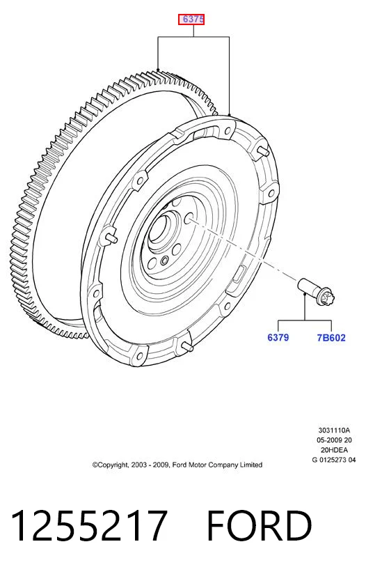 1255217 Ford Volante de motor