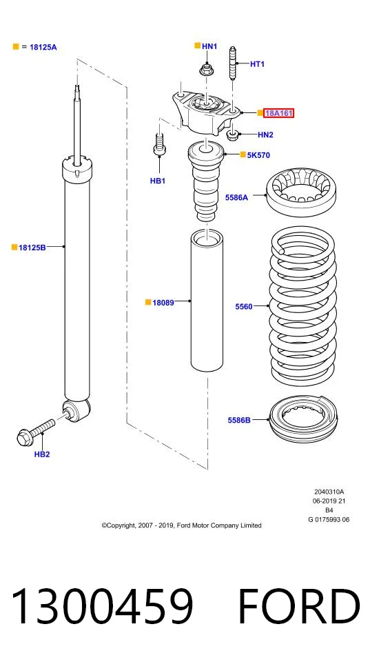 1300459 Ford Soporte amortiguador trasero