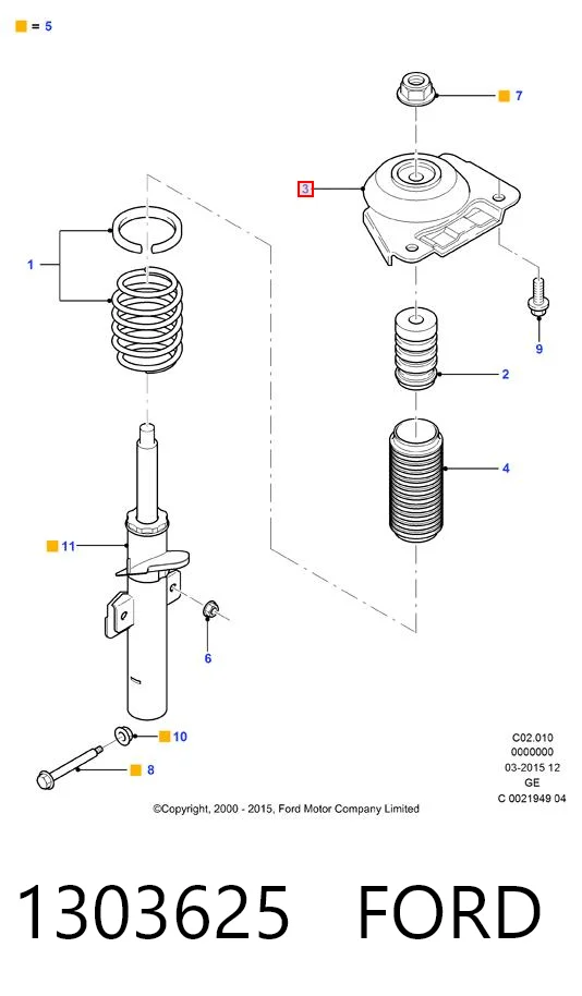 Copelas trasero para Ford Mondeo III (B5Y)