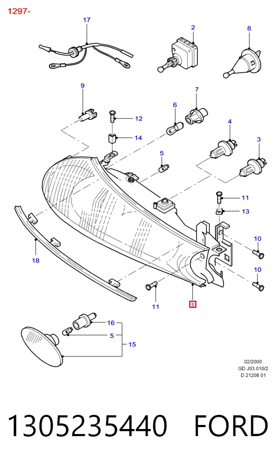 Faro Ford Mondeo II sedán (BFP) (1996 - 2000) precio, desde 50,82 EUR