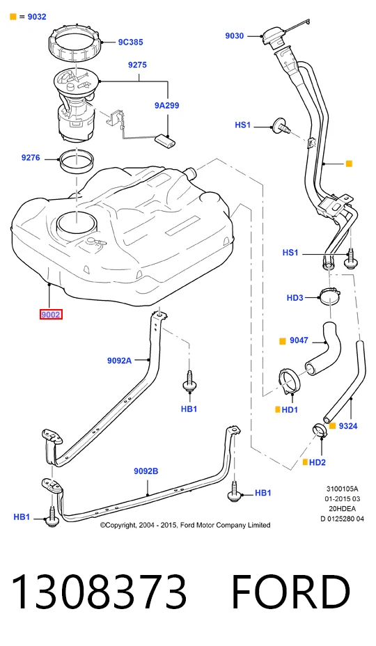 Depósito de combustible Ford Focus II (DA, HCP, DP)