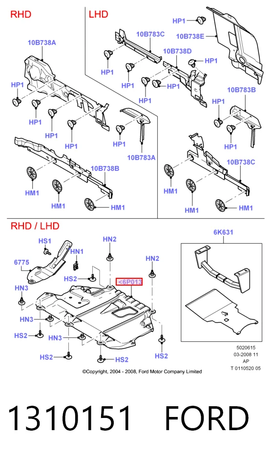 Protector antiempotramiento del motor  Ford Focus II