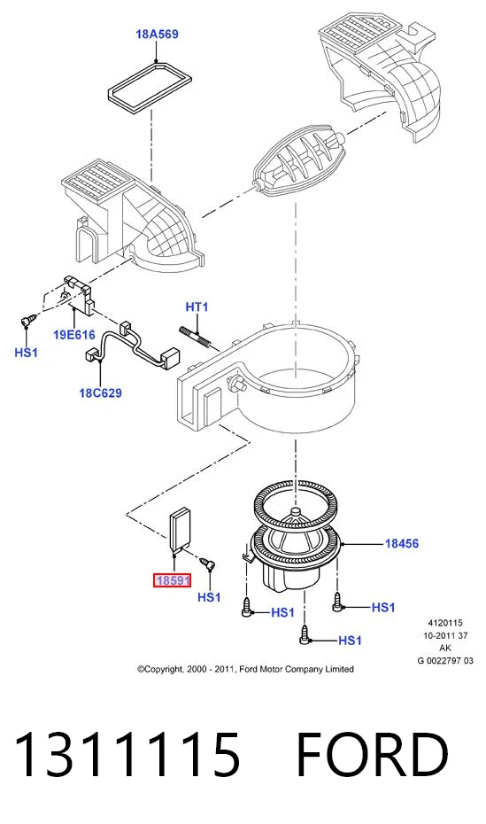 1311115 Ford Resistencia de calefacción