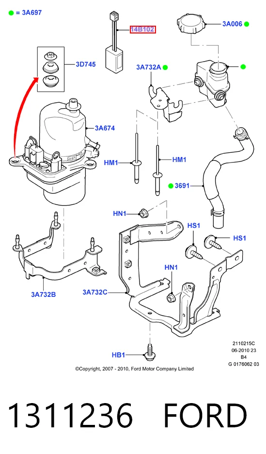 1311236 Ford Bomba hidráulica de dirección
