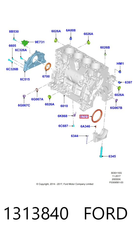 Comprar Retén de cigüeñal Ford Kuga I CBV