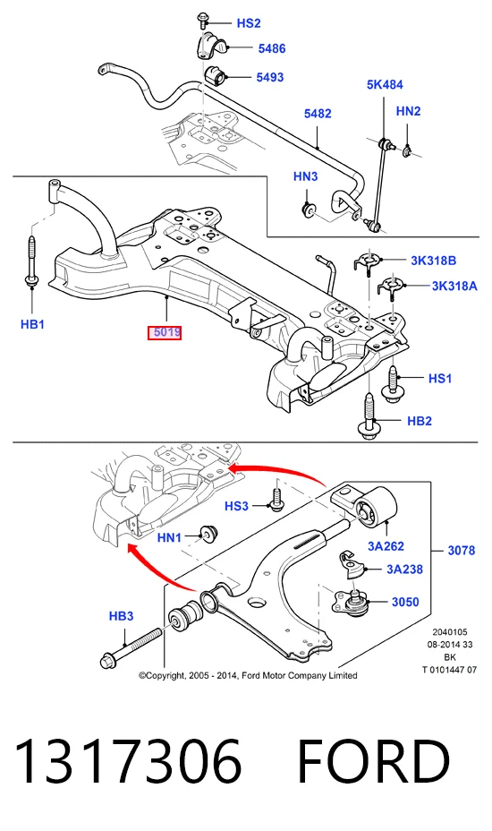 Subchasis delantero Ford Fiesta Mk5 hatchback (JH, JD) (2001 - 2008) precio, desde 283,14 EUR