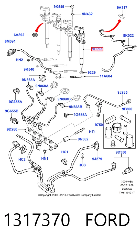 Inyector 9657144580 VAG