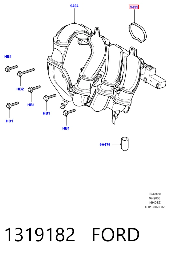 Junta colector de admisión para Ford ECOSPORT  ()