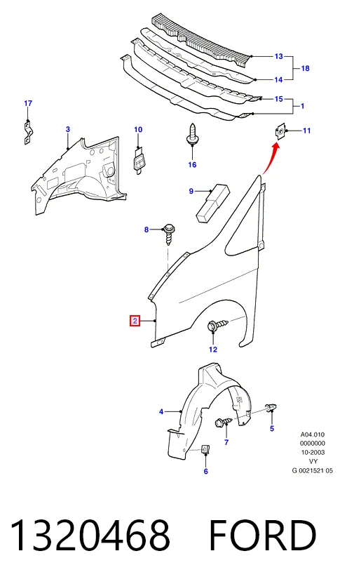 Aleta delantera izquierda Ford Galaxy I VY