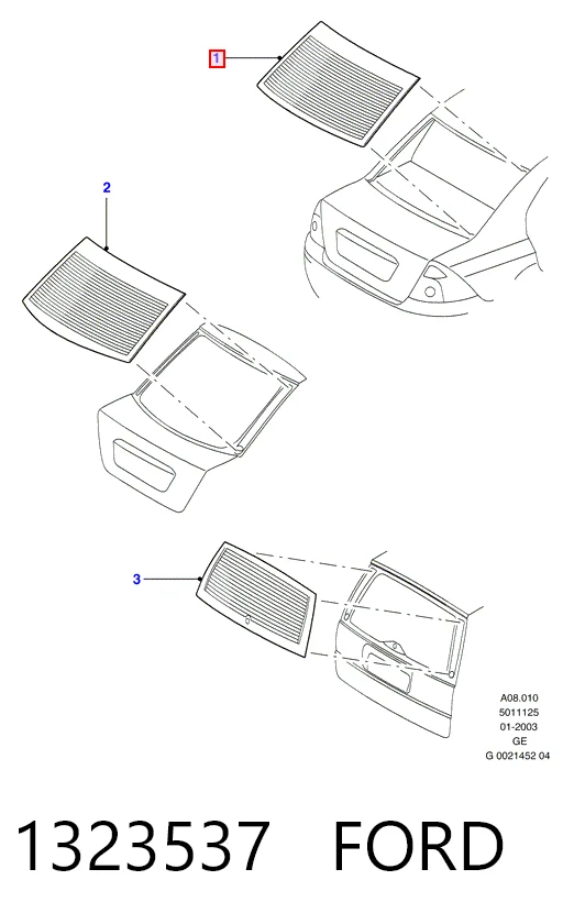 Vidrio trasero Ford Mondeo III (2000-2007)