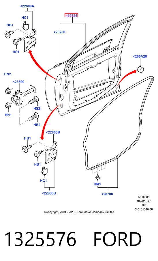 Puerta delantera para Ford Fiesta VAN 