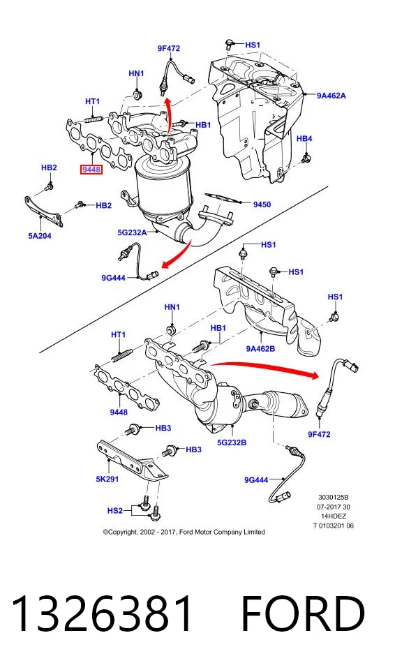 Junta de colector de escape Ford Focus II hatchback comprar en España