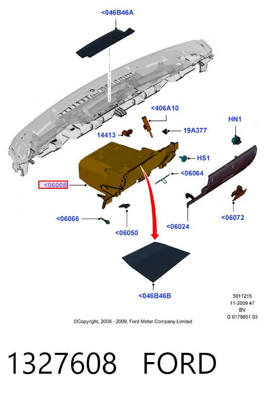 Guantera para Ford Kuga I CBV