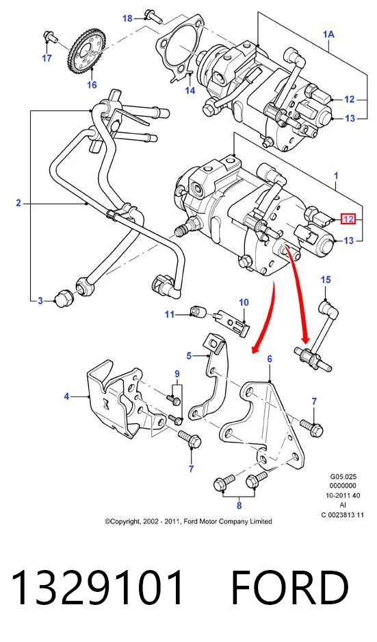 1329101 Ford Sensor temperatura refrigerante
