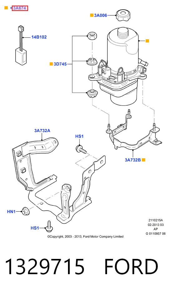 Bomba de dirección asistida 1329715 FORD