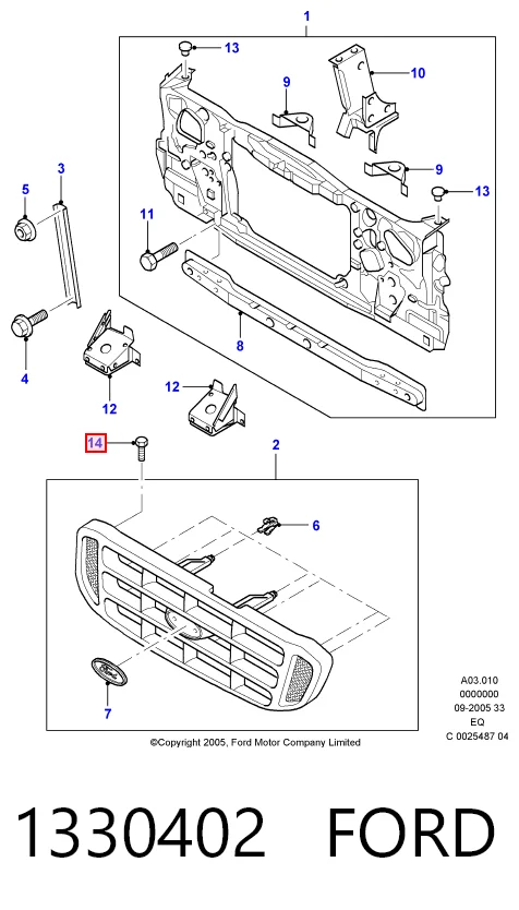 Comprar Panel de soporte del radiador y montaje de faros Ford Ranger  ER a bajo precio