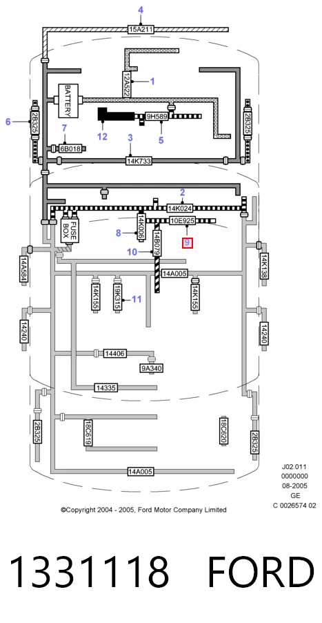 Sensor de temperatura del líquido refrigerante 1331118 FORD
