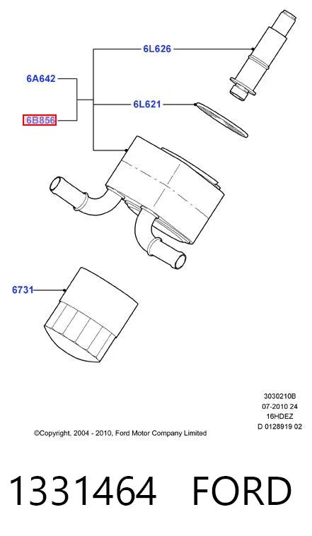 1331464 Ford Radiador de aceite