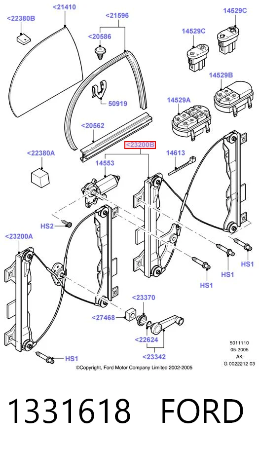 AC810 Magneti Marelli Mecanismo levanta, puerta delantera derecha