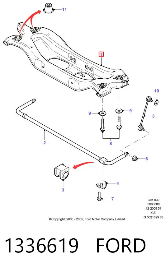 Comprar Subchasis trasero soporte motor Ford Mondeo III B4Y a bajo precio