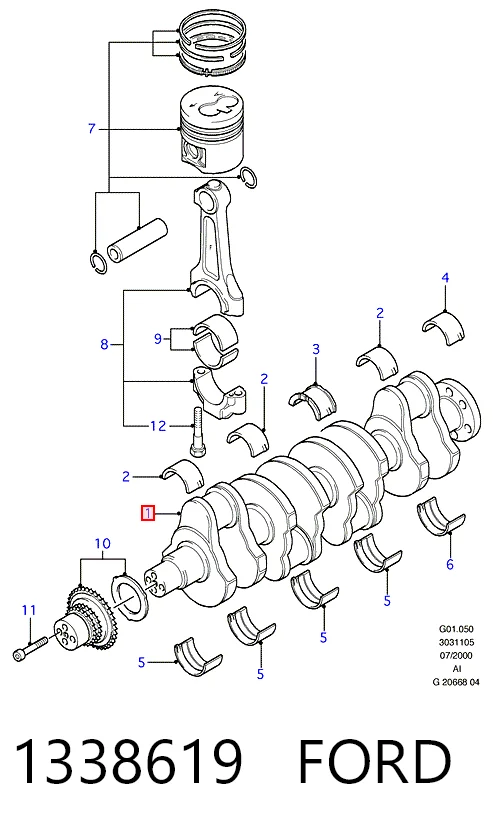1338619 Ford Cigüeñal