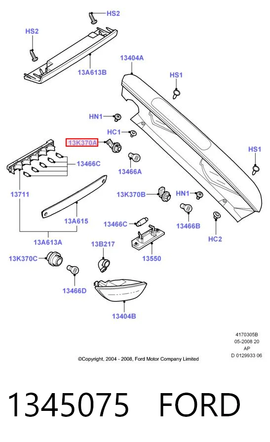 1345075 Ford Portalámparas de luz intermitente