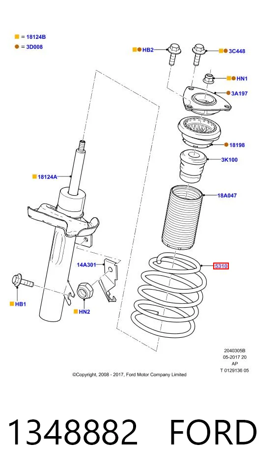 1348882 Ford Muelle delantero