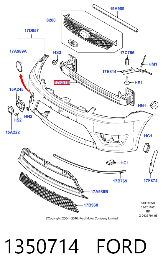 Refuerzo de parachoques delantero Ford Fiesta Mk5 hatchback (JH, JD) (2001 - 2008) precio, desde 69,70 EUR
