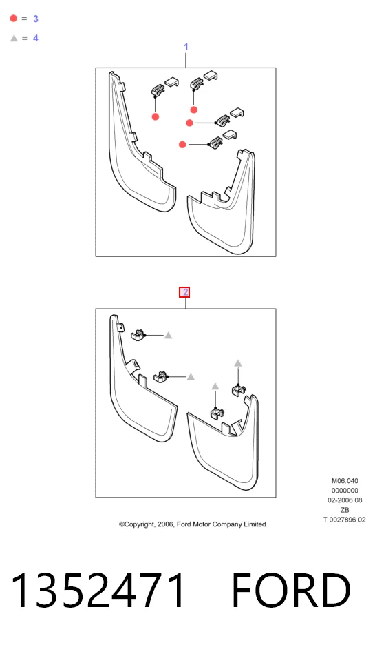 Juego de faldillas guardabarro traseros para Ford Focus II DA, FFS, DS