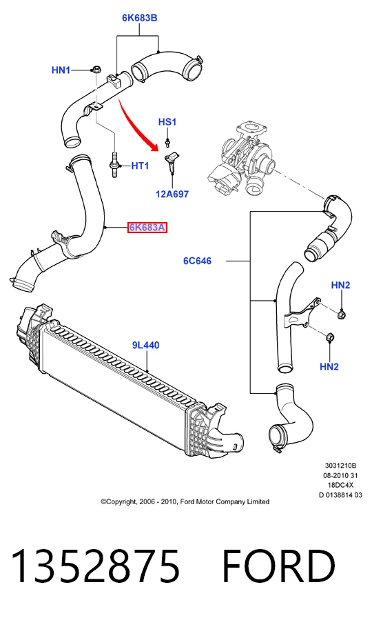 1352875 Ford Manguera del intercooler