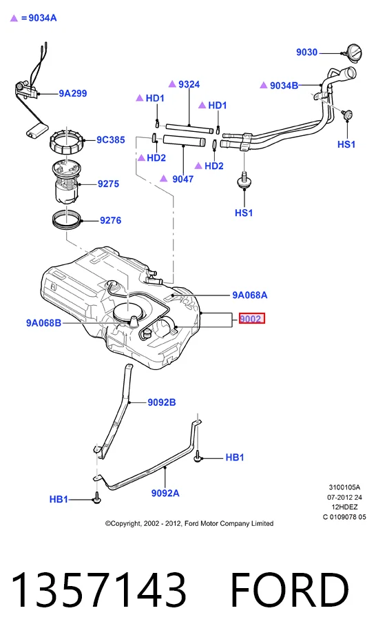 Depósito de gasolina para Ford Fiesta JH, JD
