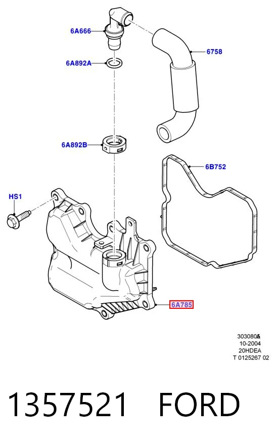 1357521 Ford Separador de aceite del sistema de ventilación del cárter