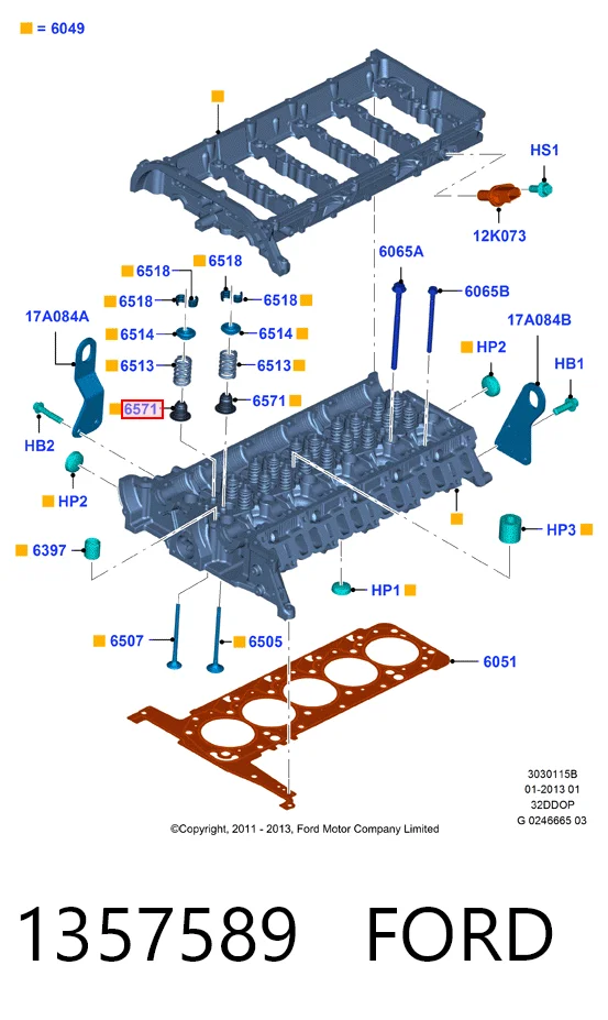 Retenes de válvulas Ford Transit VI furgoneta (V347/8) (2006 - 2014) precio, desde 2,69 EUR