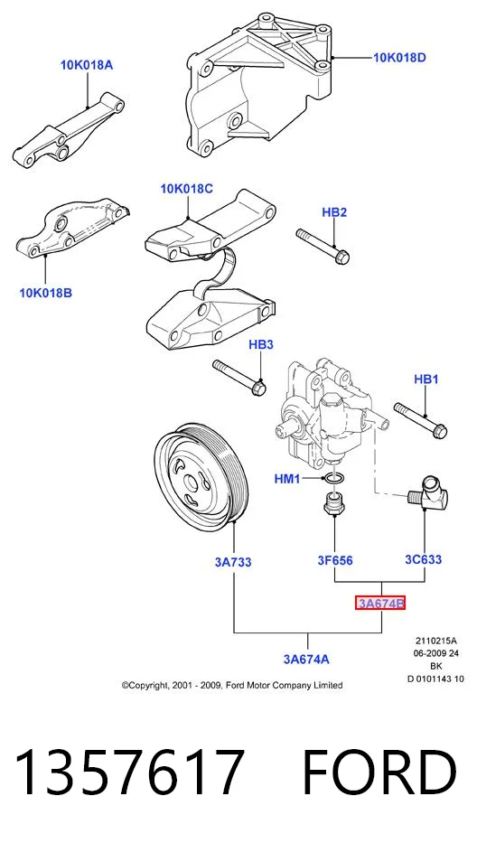 1357617 Ford Bomba hidráulica de dirección