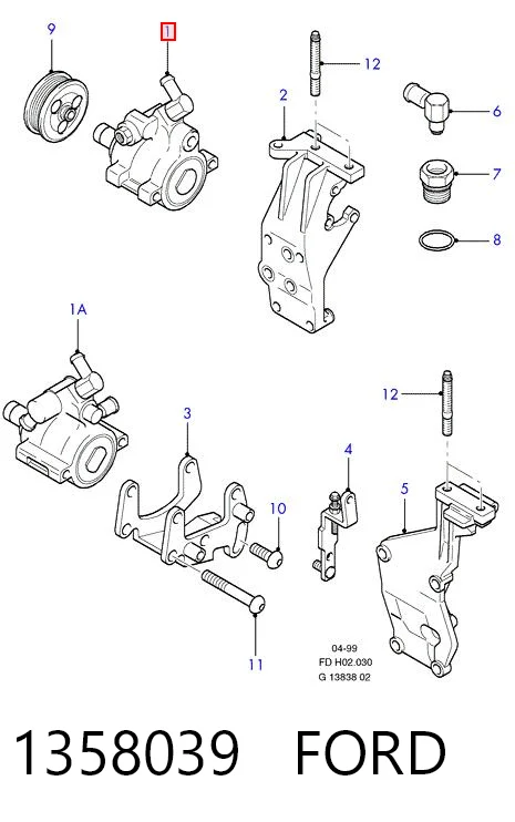 1358039 Ford Bomba hidráulica de dirección