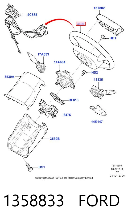 Volante multifuncion Ford Fiesta V (2001-2008)