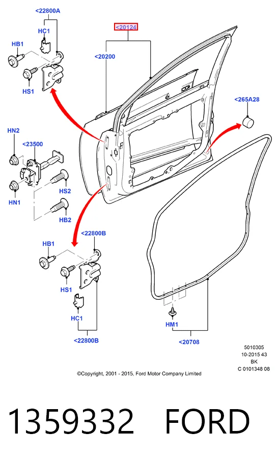 Puerta de coche, delantera, izquierda Ford Fiesta Mk5 hatchback (JH, JD) (2001 - 2008) precio, desde 191,66 EUR