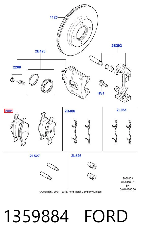 1359884 Ford Pastillas delanteras