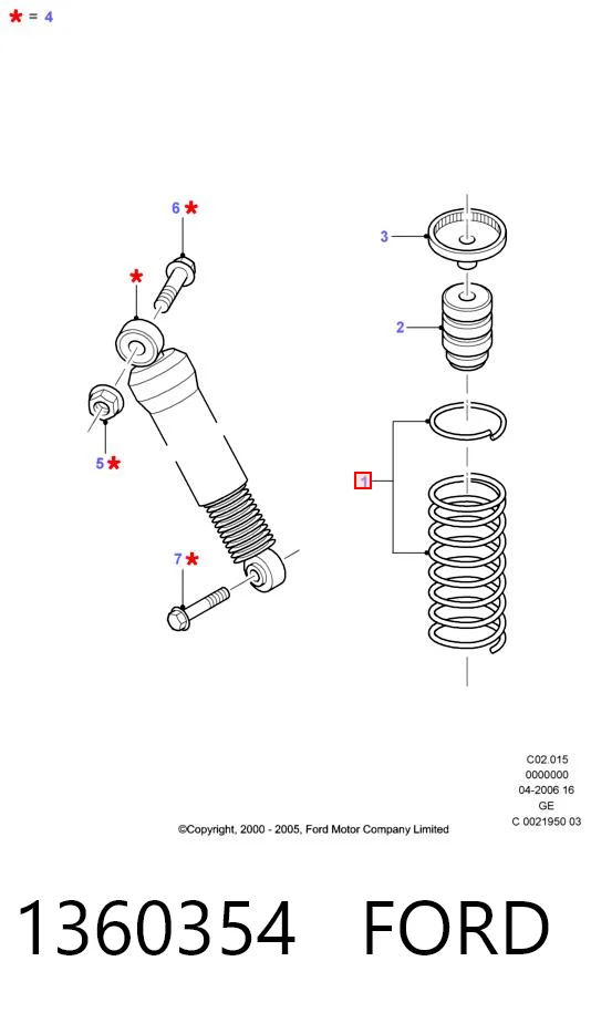 Muelle de amortiguador Ford Mondeo III (BWY)