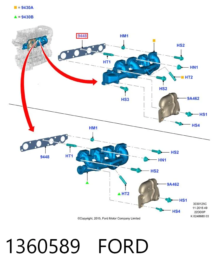 Junta de colector de escape Fiat Ducato III (250)