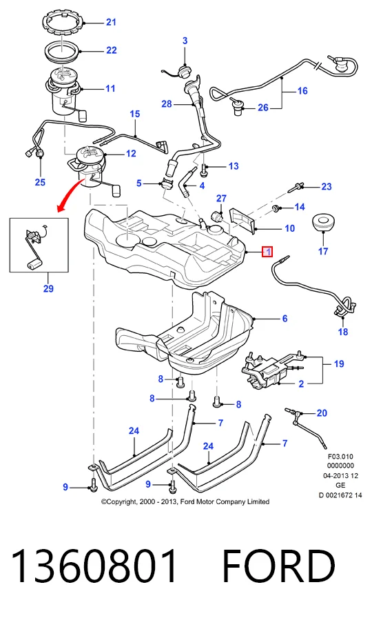 Tanque de combustible para Ford Mondeo III B4Y