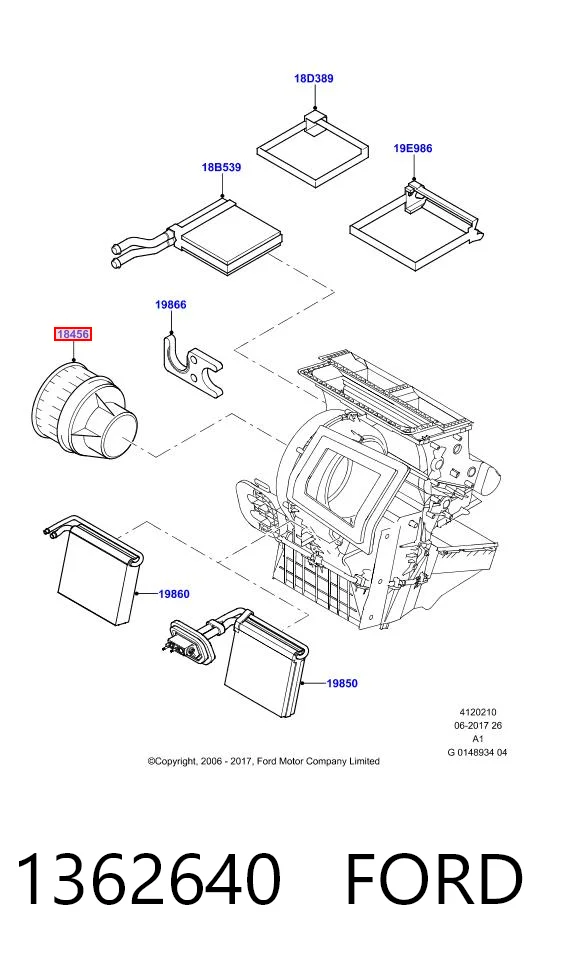 1362640 Ford Ventilador de habitáculo