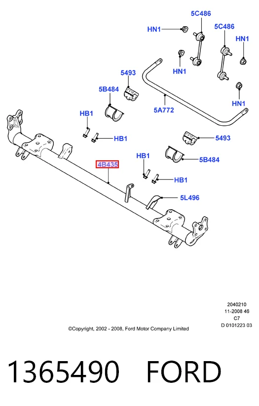 Puente trasero para Ford Connect  TC7
